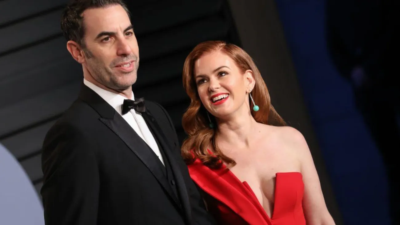 Actors Sacha Baron and Isla Fisher